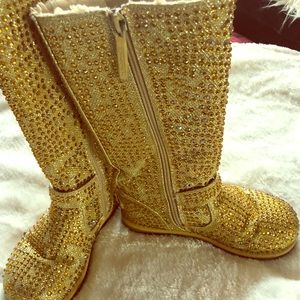 Dazzling Gold gem boots. Very sparkly!